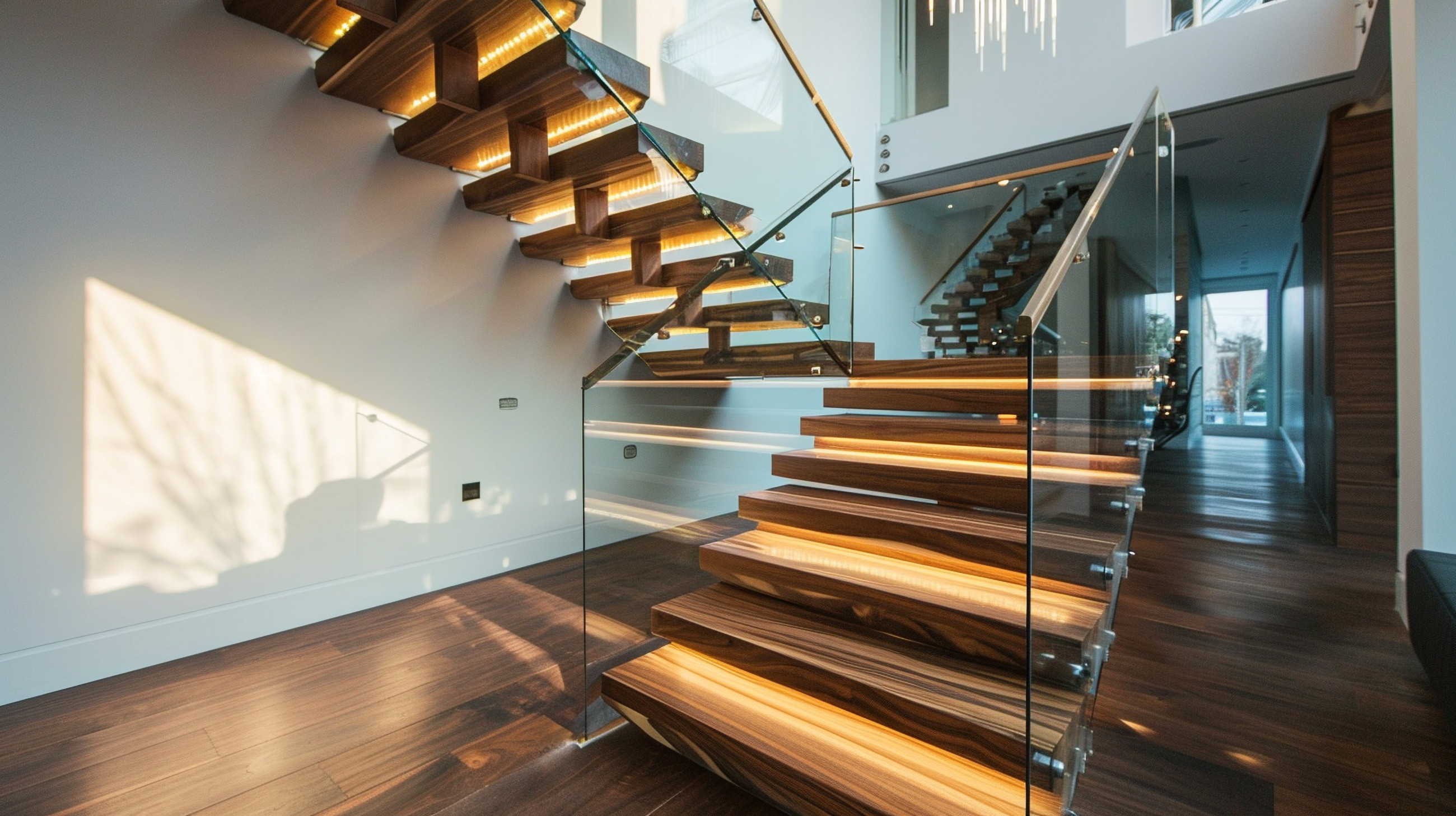 Timber-floored house with a glass balustrade