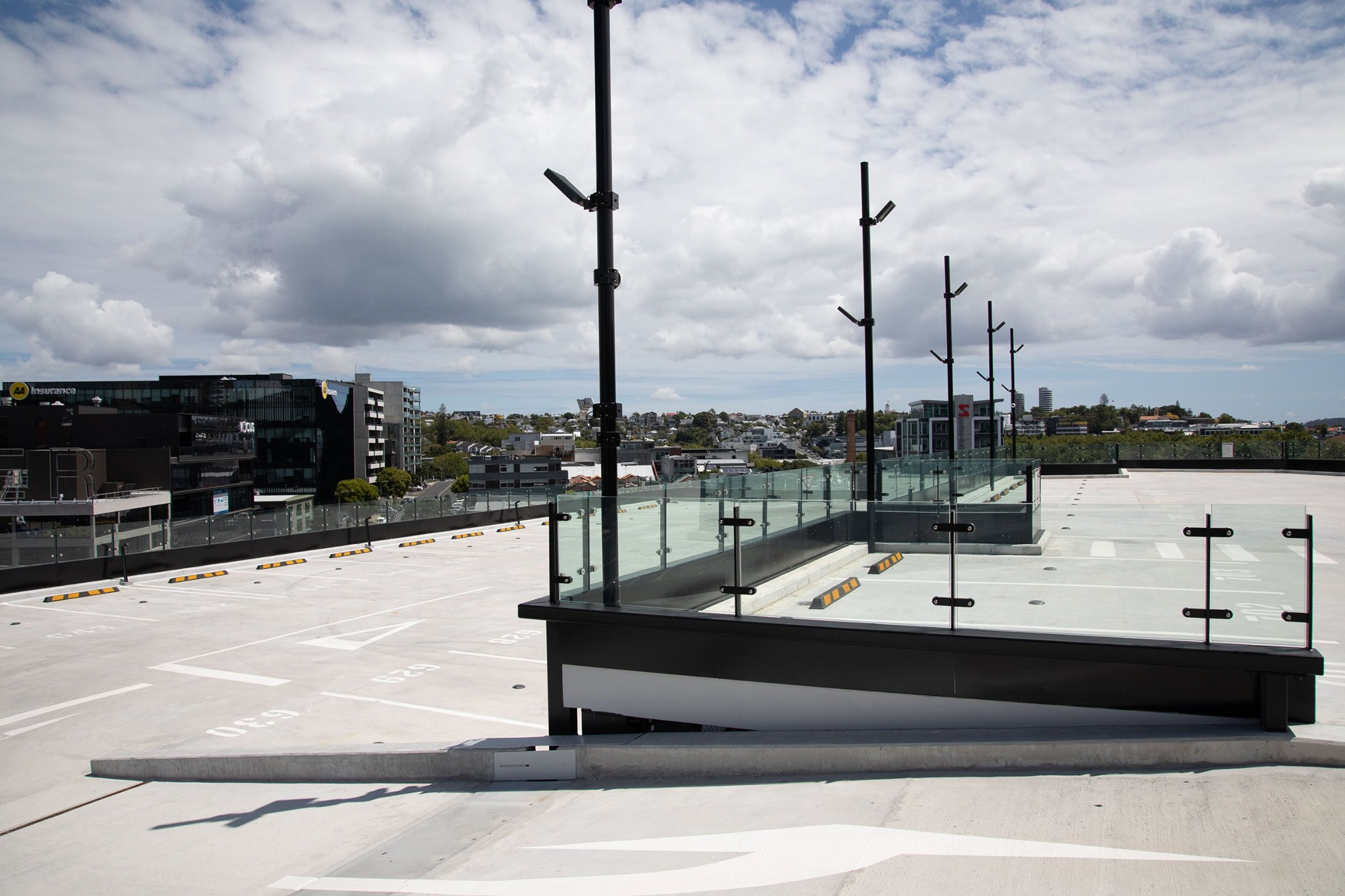 Seamless frameless glass balustrades providing an unobstructed cityscape view