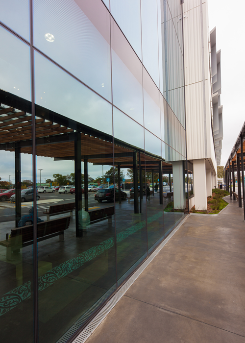 Burwood Hospital glass structure exterior