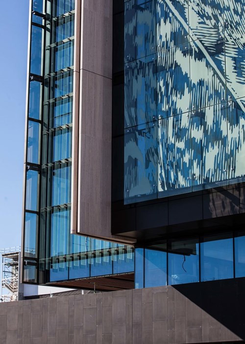 Detailed facade of Christchurch Justice Precinct adds to its charm