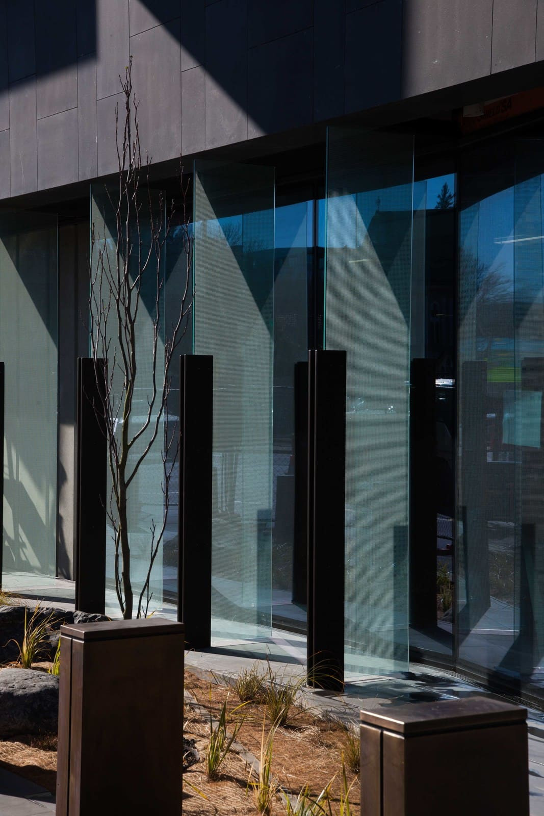 Sleek glass architecture, Christchurch Justice Precinct, impressive windows