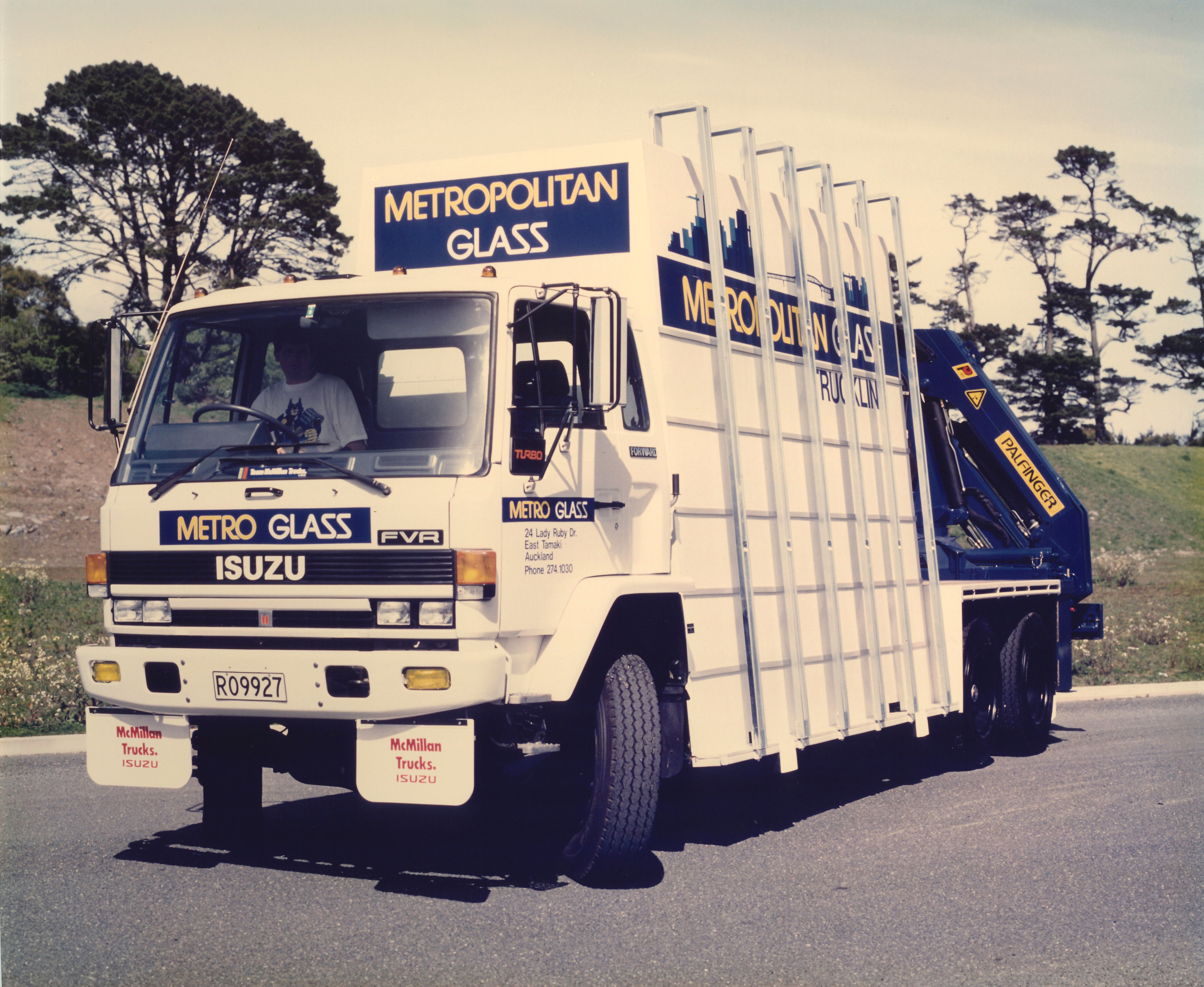 Vintage image of metro glass truck