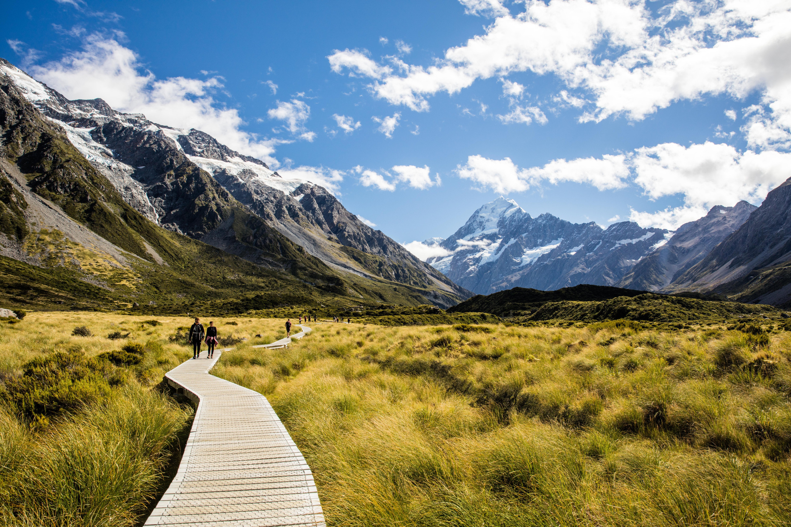 pathway through mountain scenic view