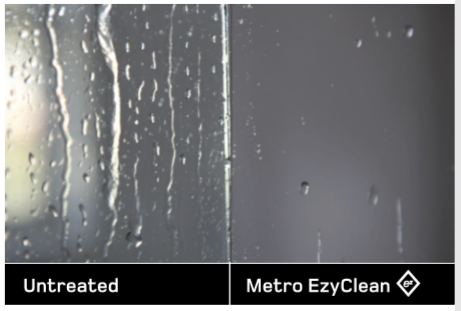 Comparison of glass with Metro EzyClean